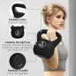 Pesa Rusa de 4 kg Kettlebell Relleno de Arena con Mango Ancho y Base Plana para Entrenamiento 18x12x20 cm Negro