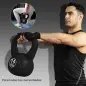 Pesa Rusa de 4 kg Kettlebell Relleno de Arena con Mango Ancho y Base Plana para Entrenamiento 18x12x20 cm Negro