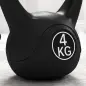 Pesa Rusa de 4 kg Kettlebell Relleno de Arena con Mango Ancho y Base Plana para Entrenamiento 18x12x20 cm Negro
