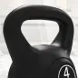 Pesa Rusa de 4 kg Kettlebell Relleno de Arena con Mango Ancho y Base Plana para Entrenamiento 18x12x20 cm Negro