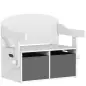 Banco Infantil Convertible 3 en 1 Juego de Mesa y Silla Baúl de Juguetes con Cubos de Tela Extraíbles Blanco Banco Infantil Convertible 3 en 1 Juego de Mesa y Silla Baúl de Juguetes con Cubos de Tela Extraíbles Blanco