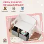 Banco Infantil Convertible 3 en 1 Juego de Mesa y Silla Baúl de Juguetes con Cubos de Tela Extraíbles Blanco Banco Infantil Convertible 3 en 1 Juego de Mesa y Silla Baúl de Juguetes con Cubos de Tela Extraíbles Blanco