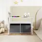 Banco Infantil Convertible 3 en 1 Juego de Mesa y Silla Baúl de Juguetes con Cubos de Tela Extraíbles Blanco Banco Infantil Convertible 3 en 1 Juego de Mesa y Silla Baúl de Juguetes con Cubos de Tela Extraíbles Blanco