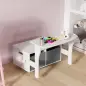 Banco Infantil Convertible 3 en 1 Juego de Mesa y Silla Baúl de Juguetes con Cubos de Tela Extraíbles Blanco Banco Infantil Convertible 3 en 1 Juego de Mesa y Silla Baúl de Juguetes con Cubos de Tela Extraíbles Blanco