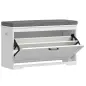 Banco Zapatero Moderno con Asiento Acolchado Estante Ajustable para 8 Pares de Zapatos para Entrada 80x30x50 cm Blanco