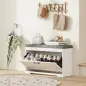 Banco Zapatero Moderno con Asiento Acolchado Estante Ajustable para 8 Pares de Zapatos para Entrada 80x30x50 cm Blanco