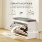 Banco Zapatero Moderno con Asiento Acolchado Estante Ajustable para 8 Pares de Zapatos para Entrada 80x30x50 cm Blanco