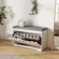 Banco Zapatero Moderno con Asiento Acolchado Estante Ajustable para 8 Pares de Zapatos para Entrada 80x30x50 cm Blanco