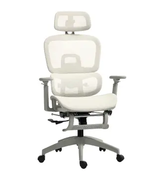 Silla de Oficina Ergonómica de Malla con Reposabrazos 3D Reclinable a 135° Reposacabezas Ajustable Beige
