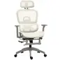 Silla de Oficina Ergonómica de Malla con Reposabrazos 3D Reclinable a 135° Reposacabezas Ajustable Beige Silla de Oficina Ergonómica de Malla con Reposabrazos 3D Reclinable a 135° Reposacabezas Ajustable Beige