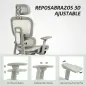 Silla de Oficina Ergonómica de Malla con Reposabrazos 3D Reclinable a 135° Reposacabezas Ajustable Beige Silla de Oficina Ergonómica de Malla con Reposabrazos 3D Reclinable a 135° Reposacabezas Ajustable Beige