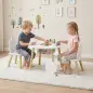 Mesa Infantil con 2 Sillas con Bolsa de Malla Tema de Nube para Niños y Niñas de 3-6 Años para Guardería Aulas Blanco Mesa Infantil con 2 Sillas con Bolsa de Malla Tema de Nube para Niños y Niñas de 3-6 Años para Guardería Aulas Blanco