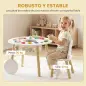 Mesa Infantil con 2 Sillas con Bolsa de Malla Tema de Nube para Niños y Niñas de 3-6 Años para Guardería Aulas Blanco Mesa Infantil con 2 Sillas con Bolsa de Malla Tema de Nube para Niños y Niñas de 3-6 Años para Guardería Aulas Blanco