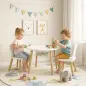 Mesa Infantil con 2 Sillas con Bolsa de Malla Tema de Nube para Niños y Niñas de 3-6 Años para Guardería Aulas Blanco Mesa Infantil con 2 Sillas con Bolsa de Malla Tema de Nube para Niños y Niñas de 3-6 Años para Guardería Aulas Blanco