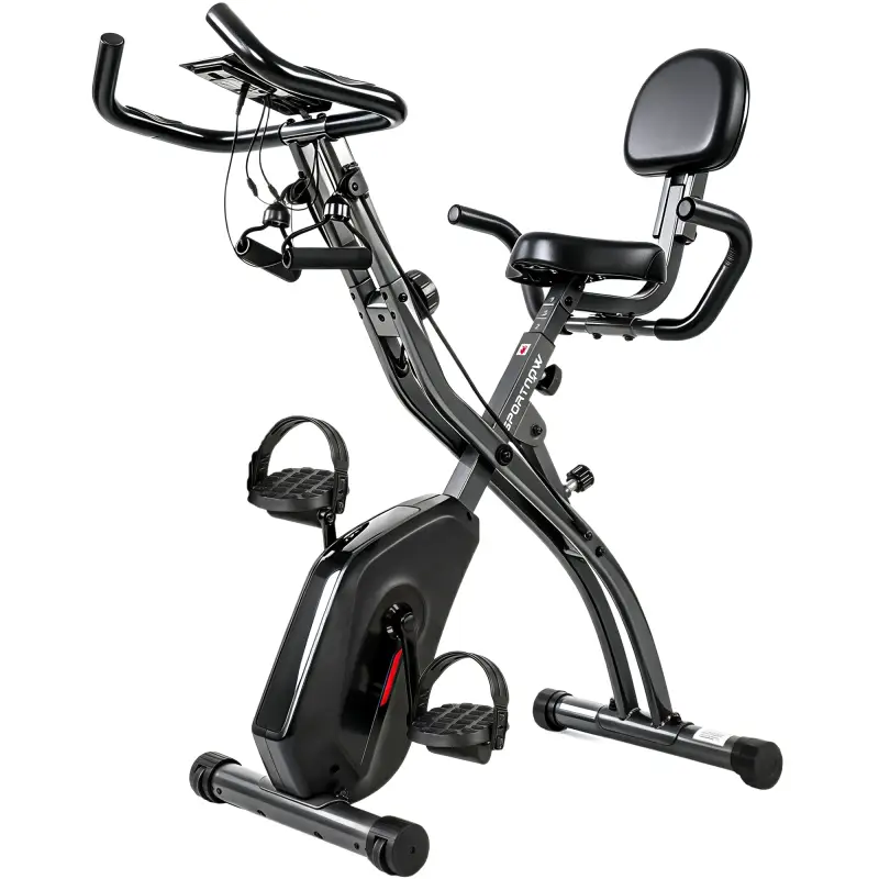 Bicicleta Estática Plegable con 8 Niveles de Resistencia Volante Pantalla LCD Bluetooth Pulsómetro y Sillín Ajustable Bicicleta Estática Plegable con 8 Niveles de Resistencia Volante Pantalla LCD Bluetooth Pulsómetro y Sillín Ajustable