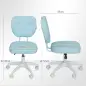 Silla de Oficina Giratoria Tapizada en PU con Altura Ajustable Sin Brazos Carga 120 kg 46x59x82-92 cm Azul Claro Silla de Oficina Giratoria Tapizada en PU con Altura Ajustable Sin Brazos Carga 120 kg 46x59x82-92 cm Azul Claro