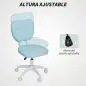 Silla de Oficina Giratoria Tapizada en PU con Altura Ajustable Sin Brazos Carga 120 kg 46x59x82-92 cm Azul Claro Silla de Oficina Giratoria Tapizada en PU con Altura Ajustable Sin Brazos Carga 120 kg 46x59x82-92 cm Azul Claro