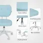 Silla de Oficina Giratoria Tapizada en PU con Altura Ajustable Sin Brazos Carga 120 kg 46x59x82-92 cm Azul Claro Silla de Oficina Giratoria Tapizada en PU con Altura Ajustable Sin Brazos Carga 120 kg 46x59x82-92 cm Azul Claro