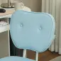 Silla de Oficina Giratoria Tapizada en PU con Altura Ajustable Sin Brazos Carga 120 kg 46x59x82-92 cm Azul Claro Silla de Oficina Giratoria Tapizada en PU con Altura Ajustable Sin Brazos Carga 120 kg 46x59x82-92 cm Azul Claro