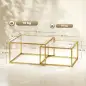 2 Mesas de Centro Cuadradas Mesas Nido Modernas con Tablero de Vidrio Templado y Estructura Metálica 75x75x42 cm Dorado 2 Mesas de Centro Cuadradas Mesas Nido Modernas con Tablero de Vidrio Templado y Estructura Metálica 75x75x42 cm Dorado