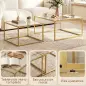 2 Mesas de Centro Cuadradas Mesas Nido Modernas con Tablero de Vidrio Templado y Estructura Metálica 75x75x42 cm Dorado 2 Mesas de Centro Cuadradas Mesas Nido Modernas con Tablero de Vidrio Templado y Estructura Metálica 75x75x42 cm Dorado