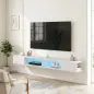 Mueble de TV Suspendido con Luces LED con Estantes Abiertos para Televisión 75 Pulgadas 177,8x30x18 cm Blanco