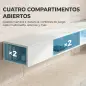 Mueble de TV Suspendido con Luces LED con Estantes Abiertos para Televisión 75 Pulgadas 177,8x30x18 cm Blanco