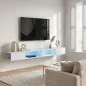 Mueble de TV Suspendido con Luces LED con Estantes Abiertos para Televisión 75 Pulgadas 177,8x30x18 cm Blanco