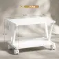 Soporte para Impresora de 2 Niveles Bajo Escritorio con Ruedas Bloqueables para Oficina en Casa 44x28x32 cm Blanco