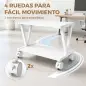 Soporte para Impresora de 2 Niveles Bajo Escritorio con Ruedas Bloqueables para Oficina en Casa 44x28x32 cm Blanco