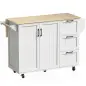 Isla de Cocina con Encimera Extensible Estación de Carga Ruedas 2 Puertas 3 Cajones Especiero y Toallero Blanco Isla de Cocina con Encimera Extensible Estación de Carga Ruedas 2 Puertas 3 Cajones Especiero y Toallero Blanco