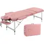 Camilla Masaje Plegable de Aluminio con Altura Ajustable 3 Zonas Reposacabezas Extraíble Bolsa de Transporte Rosa Camilla Masaje Plegable de Aluminio con Altura Ajustable 3 Zonas Reposacabezas Extraíble Bolsa de Transporte Rosa