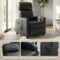 Sillón de Masaje Reclinable con Mando a Distancia Bolsillo Lateral y Temporizador Tapizado en PU 68x88x98 cm Negro Sillón de Masaje Reclinable con Mando a Distancia Bolsillo Lateral y Temporizador Tapizado en PU 68x88x98 cm Negro