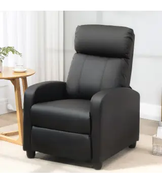 Sillón de Masaje Reclinable con Mando a Distancia Bolsillo Lateral y Temporizador Tapizado en PU 68x88x98 cm Negro