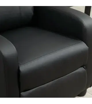 Sillón de Masaje Reclinable con Mando a Distancia Bolsillo Lateral y Temporizador Tapizado en PU 68x88x98 cm Negro