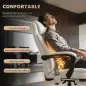 Silla de Oficina con 7 Puntos de Masaje con Reposapiés Retráctil Altura Ajustable Control Remoto y Tejido de PU Blanco