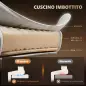 Silla de Oficina con 7 Puntos de Masaje con Reposapiés Retráctil Altura Ajustable Control Remoto y Tejido de PU Blanco