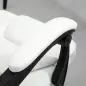 Silla de Oficina con 7 Puntos de Masaje con Reposapiés Retráctil Altura Ajustable Control Remoto y Tejido de PU Blanco