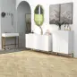 Mueble Buffet diseño contemporáneo gráfico 2 armarios puertas estantes ajustables en madera Blanco metal dorado