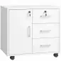 Mueble para Impresora con Ruedas Mesa para Impresora con Puerta y 3 Cajones Cerraduras Estante Ajustable Blanco Mueble para Impresora con Ruedas Mesa para Impresora con Puerta y 3 Cajones Cerraduras Estante Ajustable Blanco