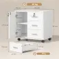 Mueble para Impresora con Ruedas Mesa para Impresora con Puerta y 3 Cajones Cerraduras Estante Ajustable Blanco Mueble para Impresora con Ruedas Mesa para Impresora con Puerta y 3 Cajones Cerraduras Estante Ajustable Blanco