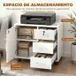 Mueble para Impresora con Ruedas Mesa para Impresora con Puerta y 3 Cajones Cerraduras Estante Ajustable Blanco Mueble para Impresora con Ruedas Mesa para Impresora con Puerta y 3 Cajones Cerraduras Estante Ajustable Blanco