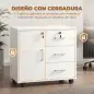 Mueble para Impresora con Ruedas Mesa para Impresora con Puerta y 3 Cajones Cerraduras Estante Ajustable Blanco Mueble para Impresora con Ruedas Mesa para Impresora con Puerta y 3 Cajones Cerraduras Estante Ajustable Blanco