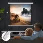 Pantalla de Proyector Eléctrica 85 Pulgadas Pantalla de Proyección con Control Remoto Formato 1:1 HD 4K Blanco