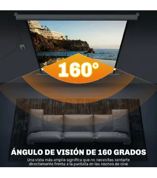 Pantalla de Proyector Eléctrica 85 Pulgadas Pantalla de Proyección con Control Remoto Formato 1:1 HD 4K Blanco
