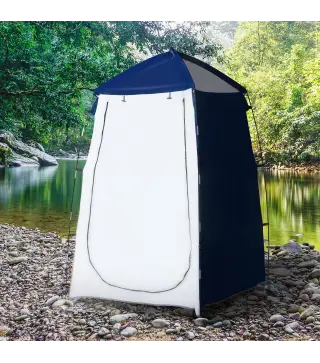 Tienda de Ducha Camping Portátil UV25 Tienda Instantánea con Ventana Bolsillo y Bolsa de Transporte 123x121x198 cm Azul