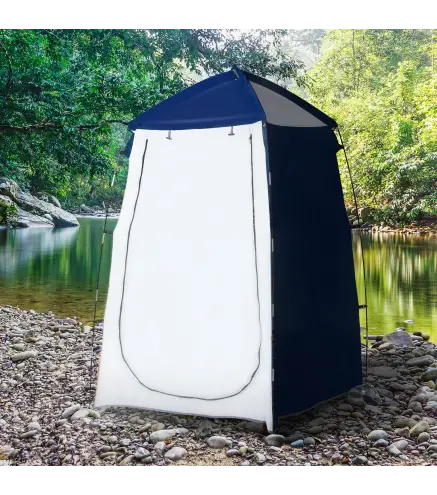 Tienda de Ducha Camping Portátil UV25 Tienda Instantánea con Ventana Bolsillo y Bolsa de Transporte 123x121x198 cm Azul