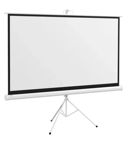 Pantalla de Proyección con Soporte Portátil 100 Pulgadas Formato 16:9 con Altura Ajustable 221x124 cm Blanco