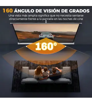 Pantalla de Proyección con Soporte Portátil 100 Pulgadas Formato 16:9 con Altura Ajustable 221x124 cm Blanco