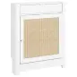 Cubre Radiadores con Puerta Abatible y Ratán Compartimento Diseño Bohemio para Salón Dormitorio Blanco